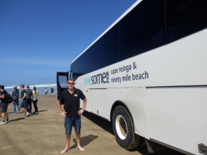 Cruising down 90 mile beach in the hot, hot sun