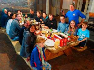 Dinner one night at Hone Heke Lodge Kerikeri Backpackers