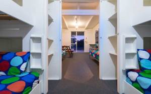 Kerikeri backpackers dorm room at dusk