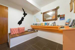 Reception area at Hone Heke Lodge backpackers Kerikeri