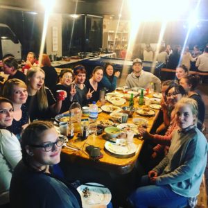 Dinnertime at Hone Heke Lodge budget accommodation Kerikeri