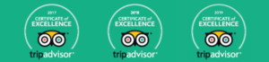 TripAdvisor 2017, 2018 & 2019 Certificate of Excellence awarded to Hone Heke Lodge Kerikeri backpackers