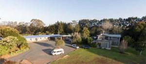 Aerial view of Hone Heke Lodge backpackers Kerikeri