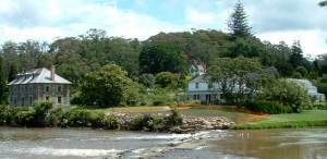Kerikeri river mouth featuring the Stone Store and the Mission House, two of the great things to do in Kerikeri