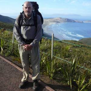 Te Araroa trail blog - Bob at Cape Reinga looking south