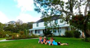 On the lawn in front of Kerikeri Mission Station.