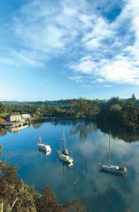 Kerikeri inlet with the Stone Store on the left, not far from Hone Heke Lodge backpackers Kerikeri