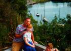 Dave with kids at lookout over Kerikeri inlet