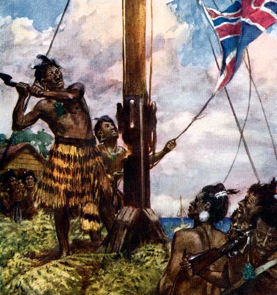 Hone Heke fells flagpole