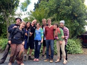 A French crew at Hone Heke Lodge backpackers Kerikeri
